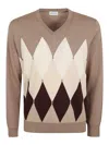 Ballantyne V-neck Pullover With Iconic Diamond Pattern In Multi