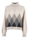 Ballantyne Turtleneck Diamond-pattern Sweater In Multi
