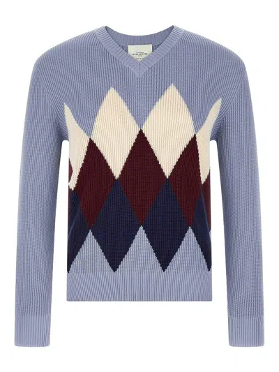 BALLANTYNE ARGYLE PATTERN SWEATER