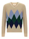 Ballantyne Argyle Pattern Sweater Sweaters And Cardigans Beige In Animal Print