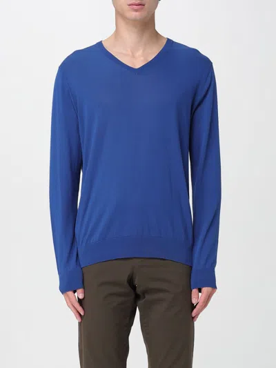 Ballantyne Maglia A V  Basic In Cotone In Blue