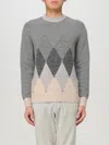 Ballantyne Grey Argyle Sweater In Grau