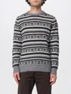 Ballantyne Fair Isle Pattern Wool Blend Sweater In Gray