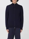 Ballantyne Black Zipped Cardigan With High Collar In Navy