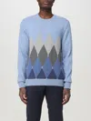 Ballantyne Diamond-pattern V-neck Sweater In Hellblau