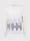 Ballantyne Diamond Pattern Cashmere Sweater With V-neck In Neutral