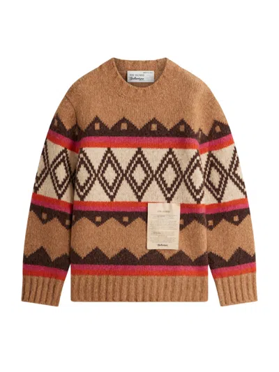 Ballantyne Raw Diamond Crew Neck Sweater In Multi