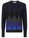 Ballantyne V Neck Pullover In Blue