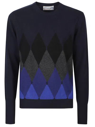 Ballantyne V Neck Pullover In Multi
