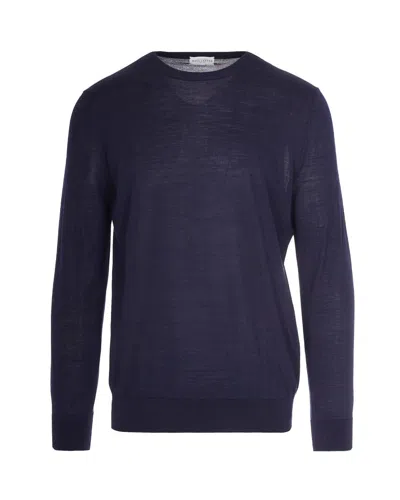 Ballantyne Pullover In Lana Blu Navy In Blue