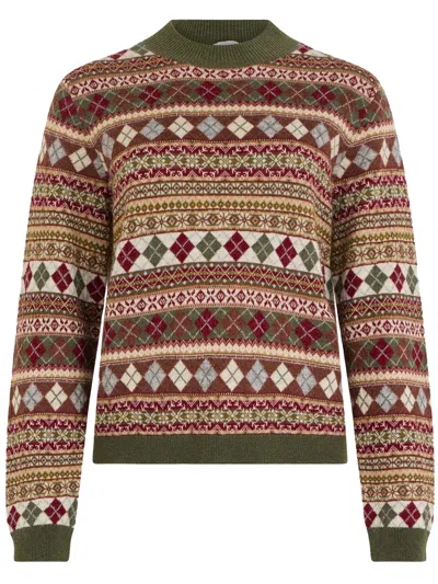 Ballantyne Argyle Fair-isle Sweater In Brown