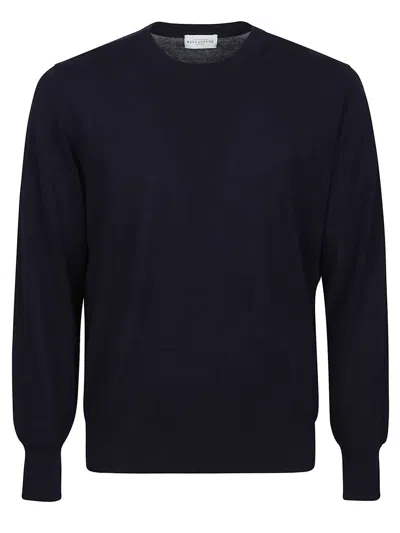 Ballantyne Wool Crewneck  Knitted Pullover In Navy