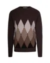 Ballantyne Pullover Con Fantasia A Rombi Marrone In Brown