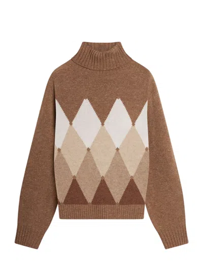 Ballantyne Argyle High-neck Sweater In Multi