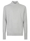Ballantyne Mock-neck Cashmere Sweater In Gray