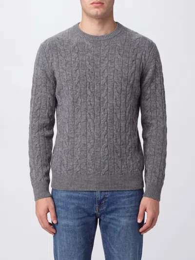 Ballantyne Charcoal Cable Knit Wool-blend Sweater In Gray