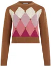 Ballantyne Argyle Pattern Knitwear Long Sleeve Sweater In Brown