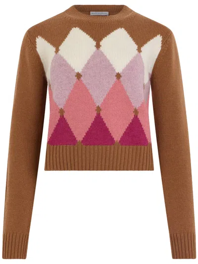 Ballantyne Argyle Sweater In Brown