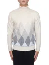 Ballantyne Diamond-shaped Cashmere Turtleneck Sweater In Neutral