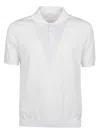 Ballantyne Knit Short-sleeved Polo With Structured Collar In White