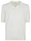 Ballantyne Knit Short-sleeved Polo With Structured Collar In White