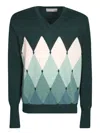 Ballantyne Beige/dark Green Long-sleeve Jumper