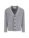 Ballantyne V-neck Cardigan In Grey