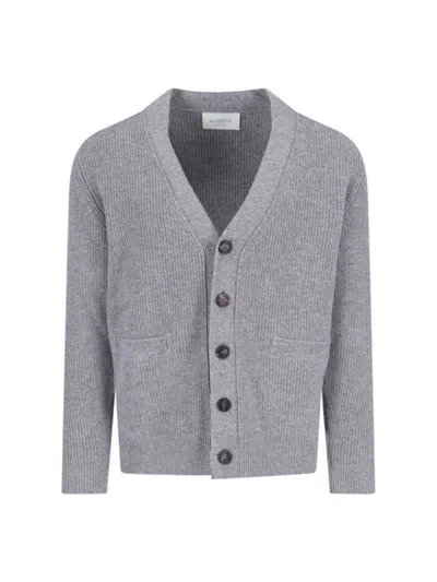 Ballantyne V-neck Cardigan In Grey