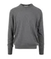 Ballantyne Basic Sweater In Gray Cashmere In Gray