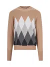 Ballantyne Man Sweater Camel Size 40 Cashmere In Multicolour