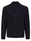 Ballantyne Textured Wool Cardigan With Stand-up Collar In Black