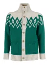 Ballantyne High-neck Cardigan In Green