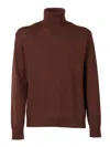 Ballantyne Turtleneck Wool Pullover In Brown
