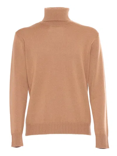 Ballantyne Man Turtleneck Camel Size 44 Wool In Brown