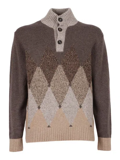 BALLANTYNE BALLANTYNE T NECK PULLOVER BUTTON
