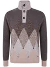 Ballantyne T Neck Pullover Button In Brown