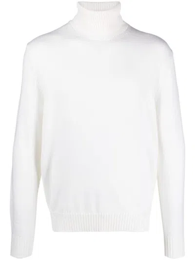 Ballantyne Roll-neck Wool Jumper In White