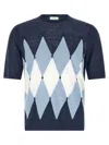 Ballantyne Argyle-pattern T-shirt In Blue