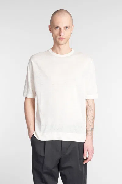 Ballantyne T-shirt In Beige Linen In White