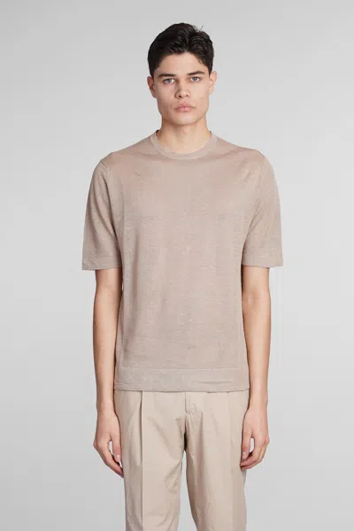 Ballantyne T-shirt In Beige Linen In Brown