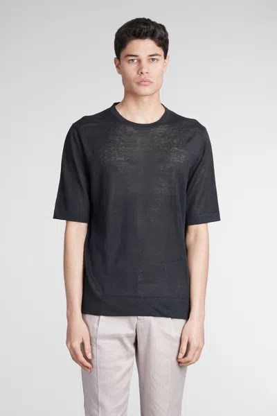 Ballantyne Short-sleeved Linen T-shirt In Black
