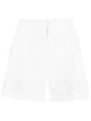 Ballantyne Tailored Cotton-linen Short Shorts In White