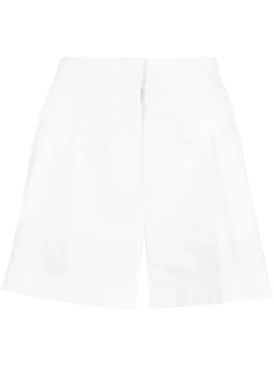 Ballantyne Tailored Cotton-linen Short Shorts In White