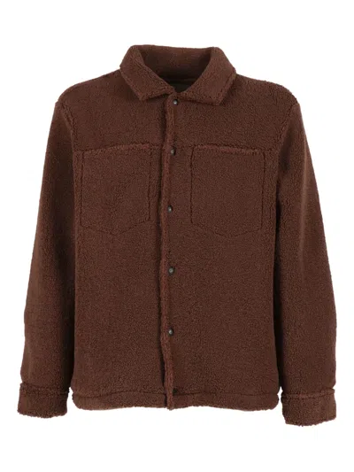 BALLANTYNE TEDDY-CLOTH BUTTON-FASTENING JACKET