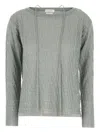 Ballantyne Textured Knit Jumper In Gray