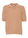 Ballantyne Textured Knit Short-sleeved Polo In Brown