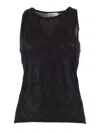 Ballantyne Diamond-pattern Cotton Top In Black