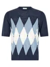 Ballantyne Argyle-pattern T-shirt In Blue