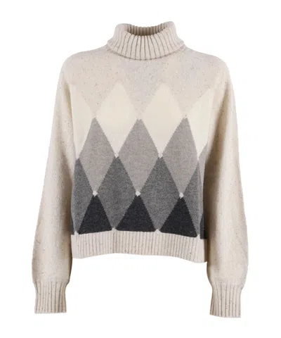 BALLANTYNE TURTLENECK DIAMOND-PATTERN SWEATER
