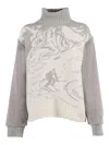 Ballantyne High-neck Sweatshirt With Fitted Silhouette And Design In Gray